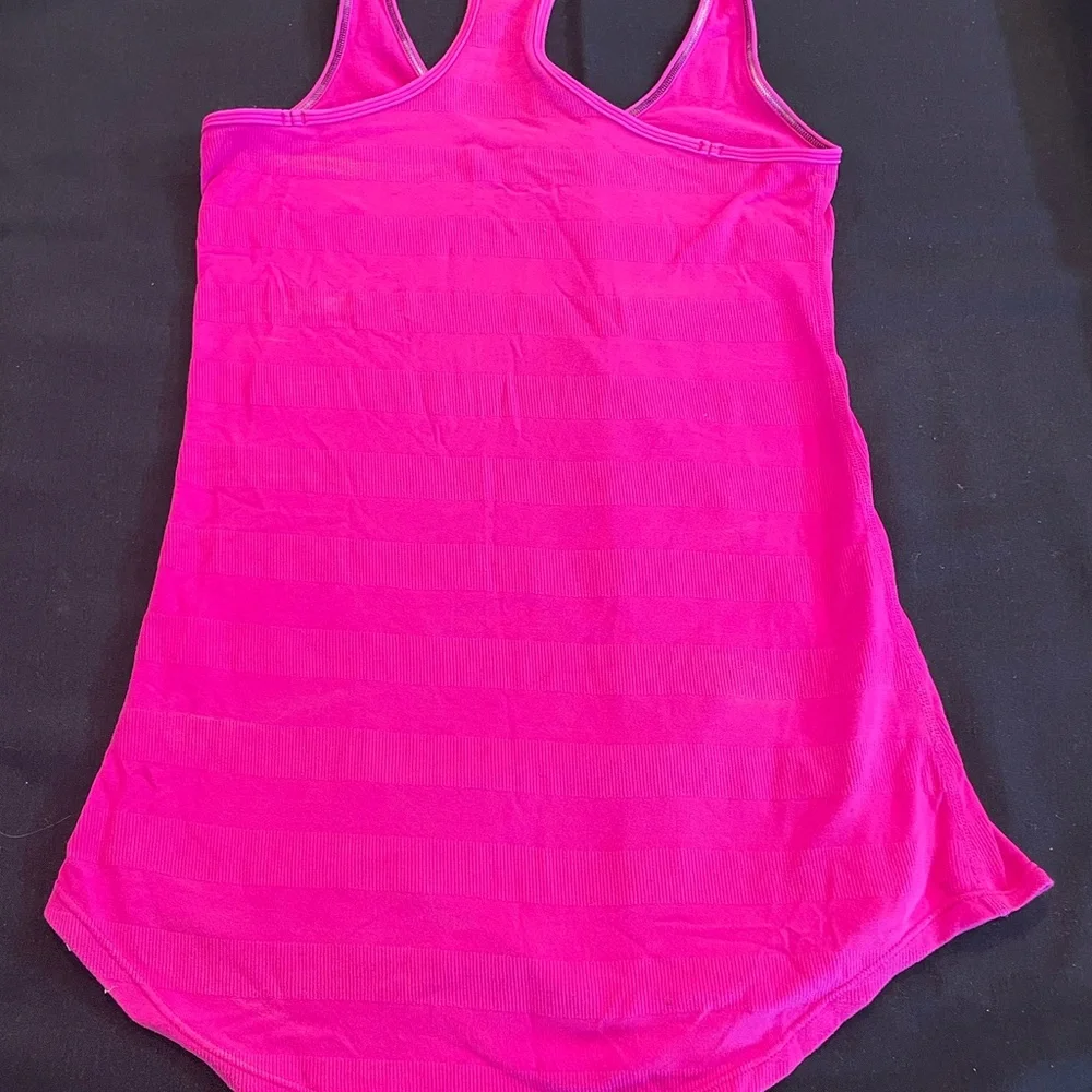 Lululemon Paris Pink Racerback Striped Rib. W1940S Size 4 - Picture 12 of 15